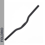 The Brompton M Handlebar – Anodised Aluminium, available in 5 colours, features a slight rise and swept-back design for an upright riding position. Shown on a white background with "FOLDRIO" vertically on a grey side panel.