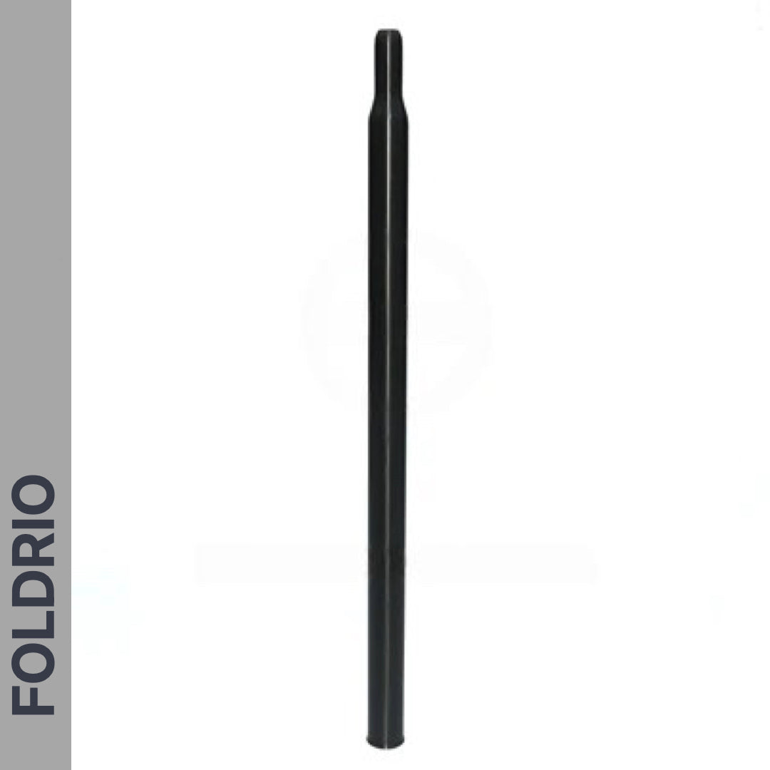 A single, straight Brompton Titanium Seatpost – Multicolour Edition by FOLDRIO, with a slightly narrower top, is shown vertically on a white background. "FOLDRIO" appears vertically on a grey strip to the left.