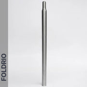 A single, straight Brompton Titanium Seatpost – Multicolour Edition by FOLDRIO stands vertically against a plain white background. The word FOLDRIO appears vertically on the left side of the image.