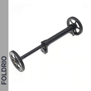 Brompton Brompton Easy Wheel & Extension Rod Set with CNC alloy wheels, black axle, center bracket; "FOLDRIO" vertical label | Foldrio. Foldrio