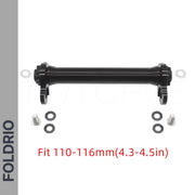 Brompton Brompton black Easy Wheel & Extension Rod Set with bolts, washers, "Fit 110-116mm" text—upgrade accessory | Foldrio. Foldrio