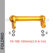 Brompton Brompton Easy Wheel & Extension Rod Set in gold, with side brackets, four washers, two screws; fits 100-105mm | Foldrio. Foldrio